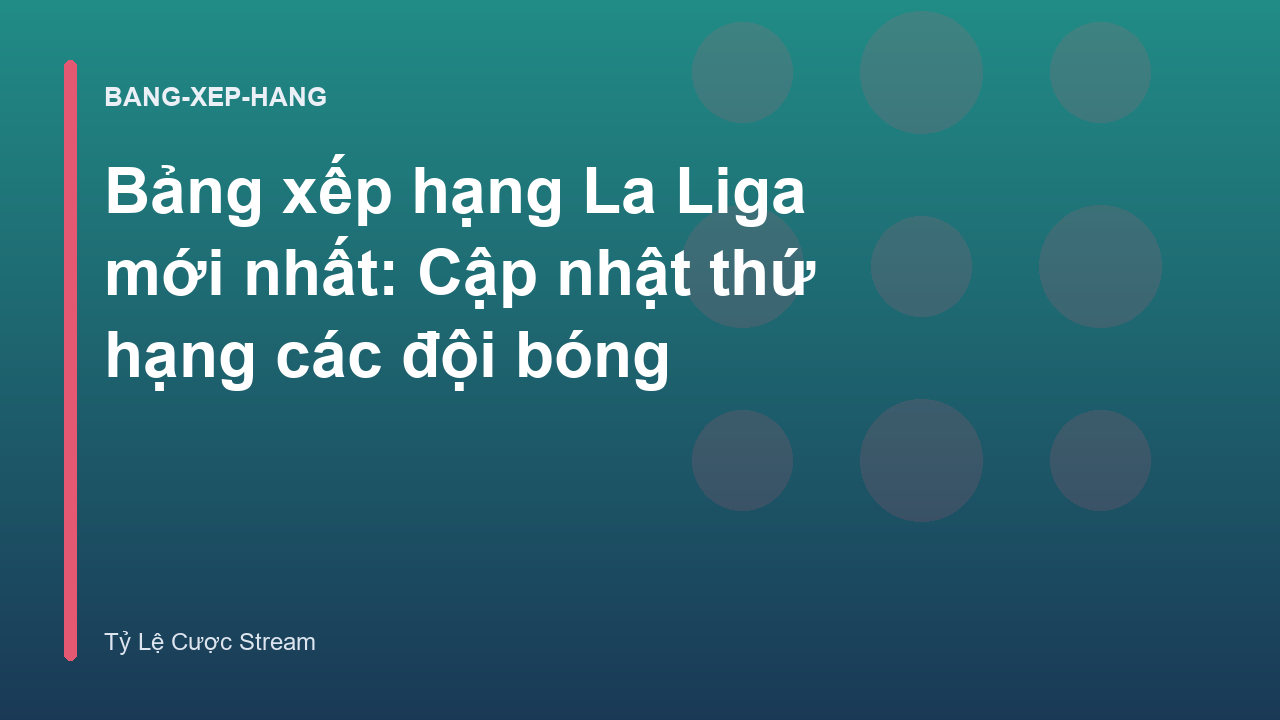 Bảng xếp hạng La Liga mới nhất: Cập nhật thứ hạng các đội bóng